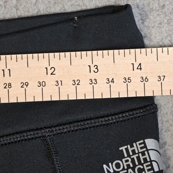 The North Face Womens Leggings M Black Capri Athletic Yoga Stretch Workout Logo - Picture 7 of 16